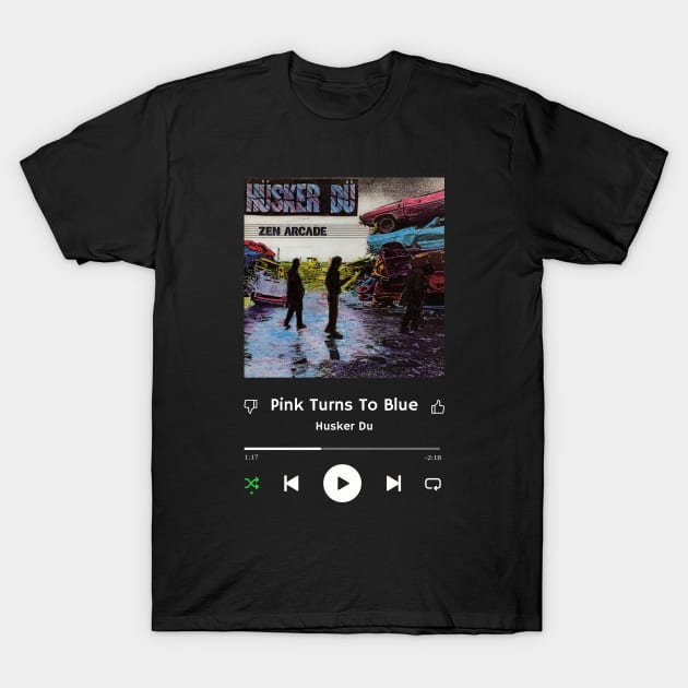 Stereo Music Player - Pink Turns To Blue T-Shirt by Stereo Music